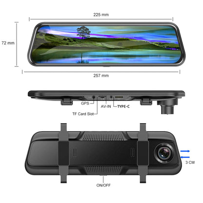 4K HD Car DVR Touch Screen Carplay & Android Auto Dash Cam Night Vision Video Recorder Driving Recorder