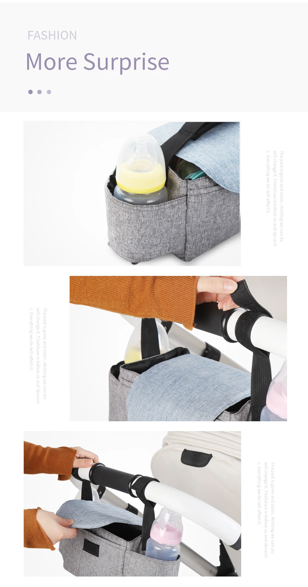 Baby Stroller Bag Pram Organizer Stroller Accessories Stroller Cup Holder Cover Trolley Organizer Pouch Travel Accessories