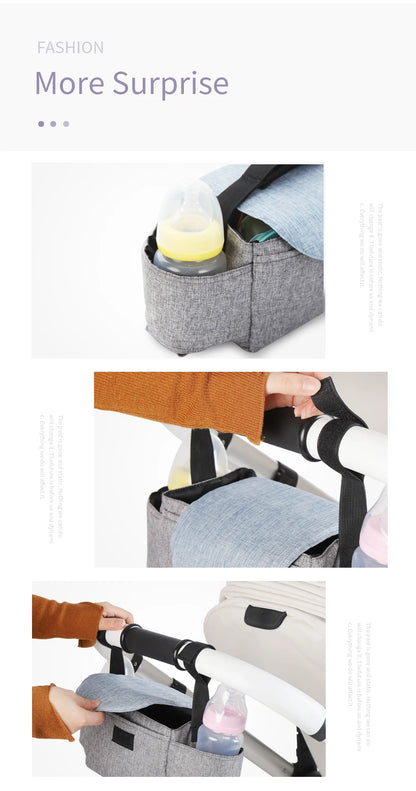 Baby Stroller Bag Pram Organizer Stroller Accessories Stroller Cup Holder Cover Trolley Organizer Pouch Travel Accessories