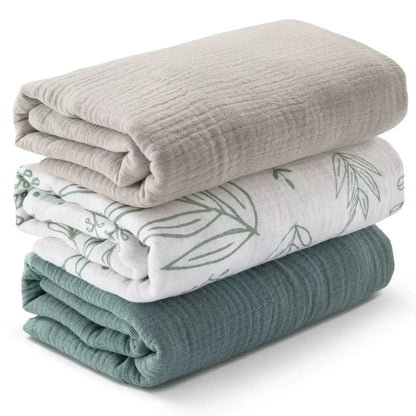 Baby cotton yarn quilt three-piece wrapping towel newborn six-layer wrapping blanket