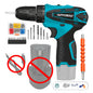 Hippcron 12V Lithium Electric Drill Tapping Cordless Impact Tool Ratchet Set Multifunction Screwdriver Household with 3/8" Chuck