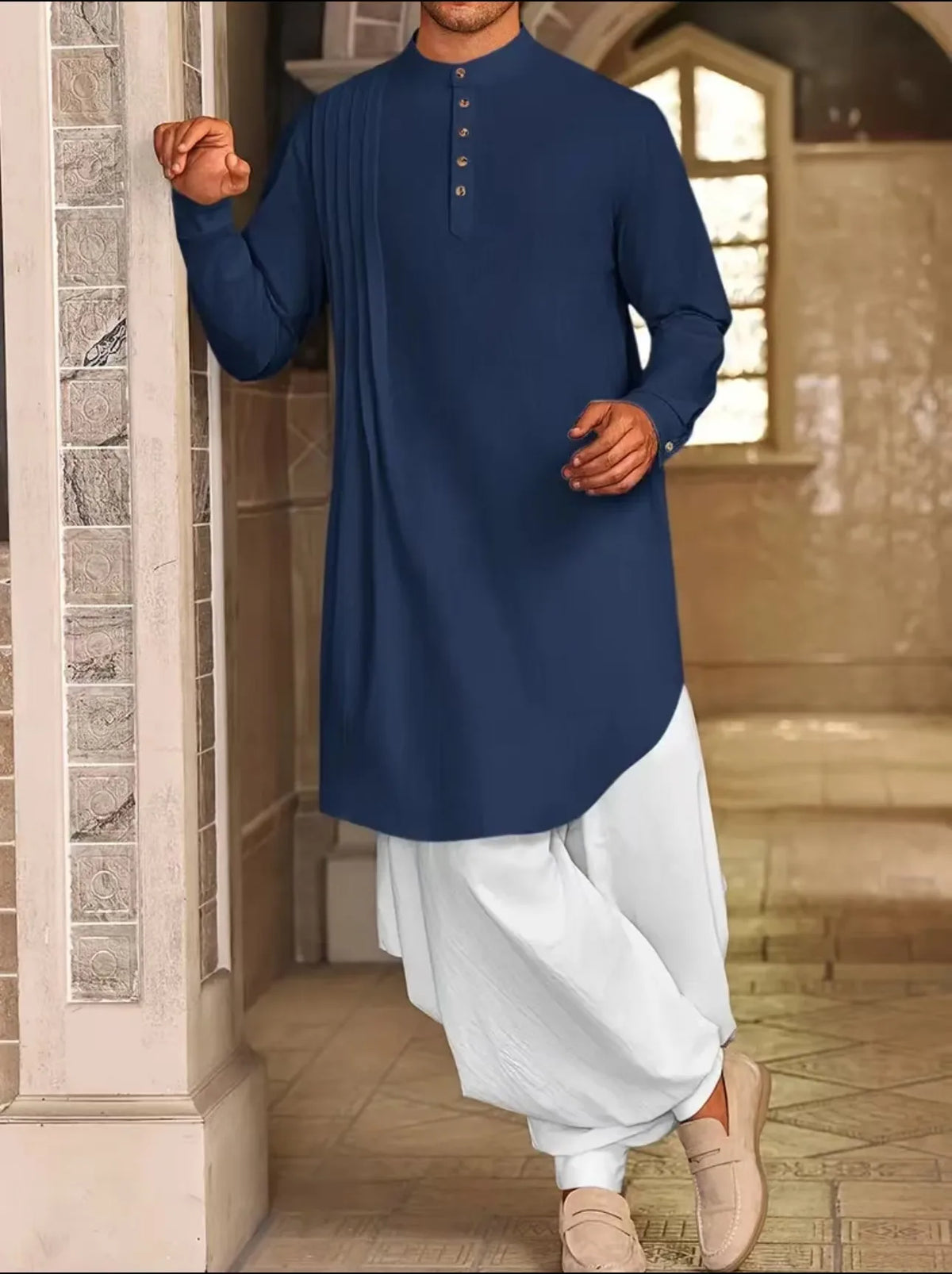 Men Long Robe Dishdasha Jubba Thobe Eid Muslim Kimono Modest Islamic Dubai Saudi Abayas Prayer Kaftan Ramadan Morocco Abaya