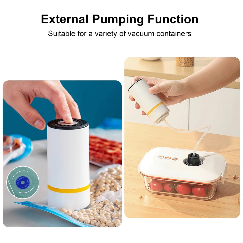 Mini Vacuum Sealer Electric Air Pump for Food Fresh-Keeping Rechargeable Vacuum Bag Sealer Automatic Vacuum Compression Machine