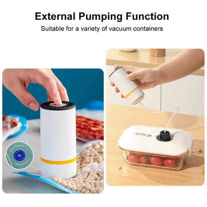 Mini Vacuum Sealer Electric Air Pump for Food Fresh-Keeping Rechargeable Vacuum Bag Sealer Automatic Vacuum Compression Machine