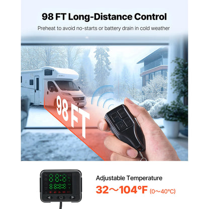 SucceBuy Diesel Heater 5/8KW Diesel Air Heater with Remote Control Low Noise Diesel Parking Heater Fit for RV Truck Camper Van