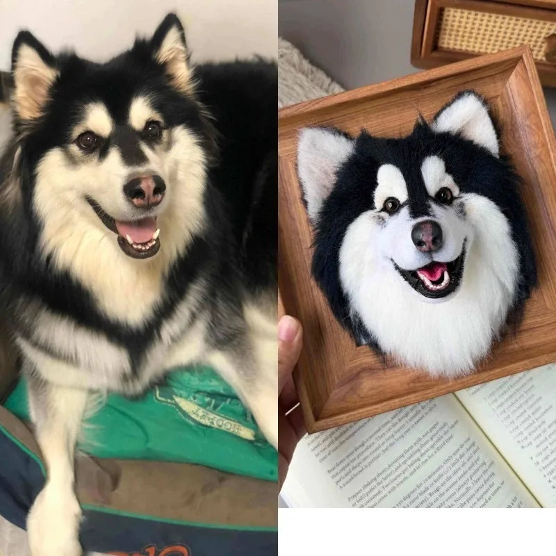 Custom Handmade Wool Felt Pet Portrait Doll Personalized Realistic Cat Dog Simulation Plush Stuffed Animals Birthday Gifts
