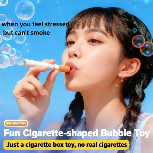 Funny Creative Cigarette Toy Case with Bubble Liquid Metal Smoking Stem Machine Outdoor Portable for Party/Small Gift