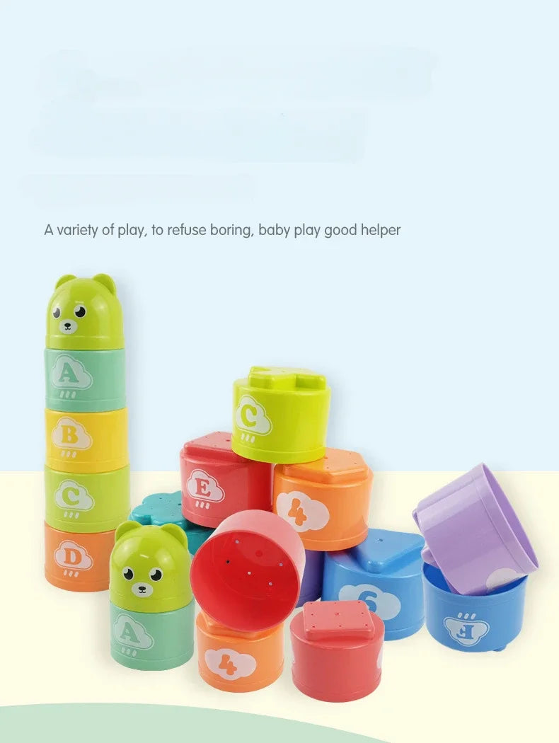 Kid Brain Response Battle Fold Cup Hand Speed Competition Fold Cup Baby Stack Game Early Education Puzzle Train Board Games Toy