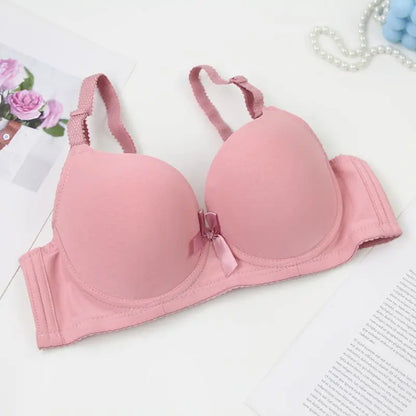 2025 New Sexy Plus Size Bras Bow Sweat Absorption Underwear For Women Solid Smooth Seamless Breathable ABC Cup Lingerie