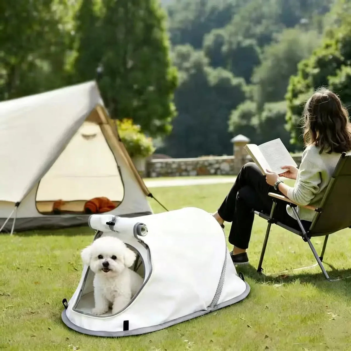 Pet Tent Portable Outdoor Camping Sun Protection Shelter for Puppy Kitten Small Animals Foldable Breathable Mesh House Travel