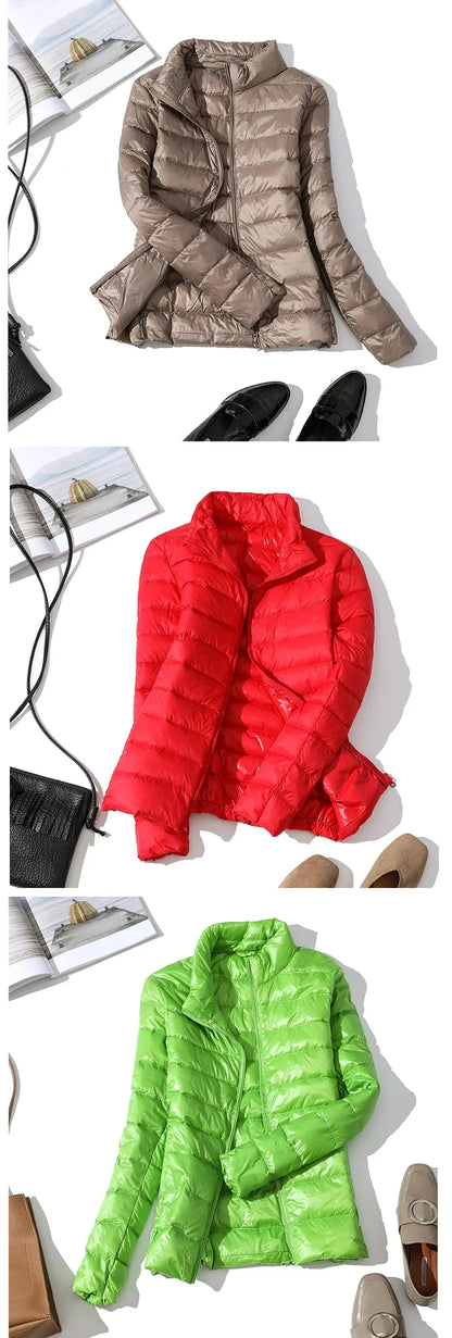 Ultra Light Down Jacket 2025 New Parkas basic Winter jackets Female Women velvet hooded Coats autumn Down Jacket Womens Outwear