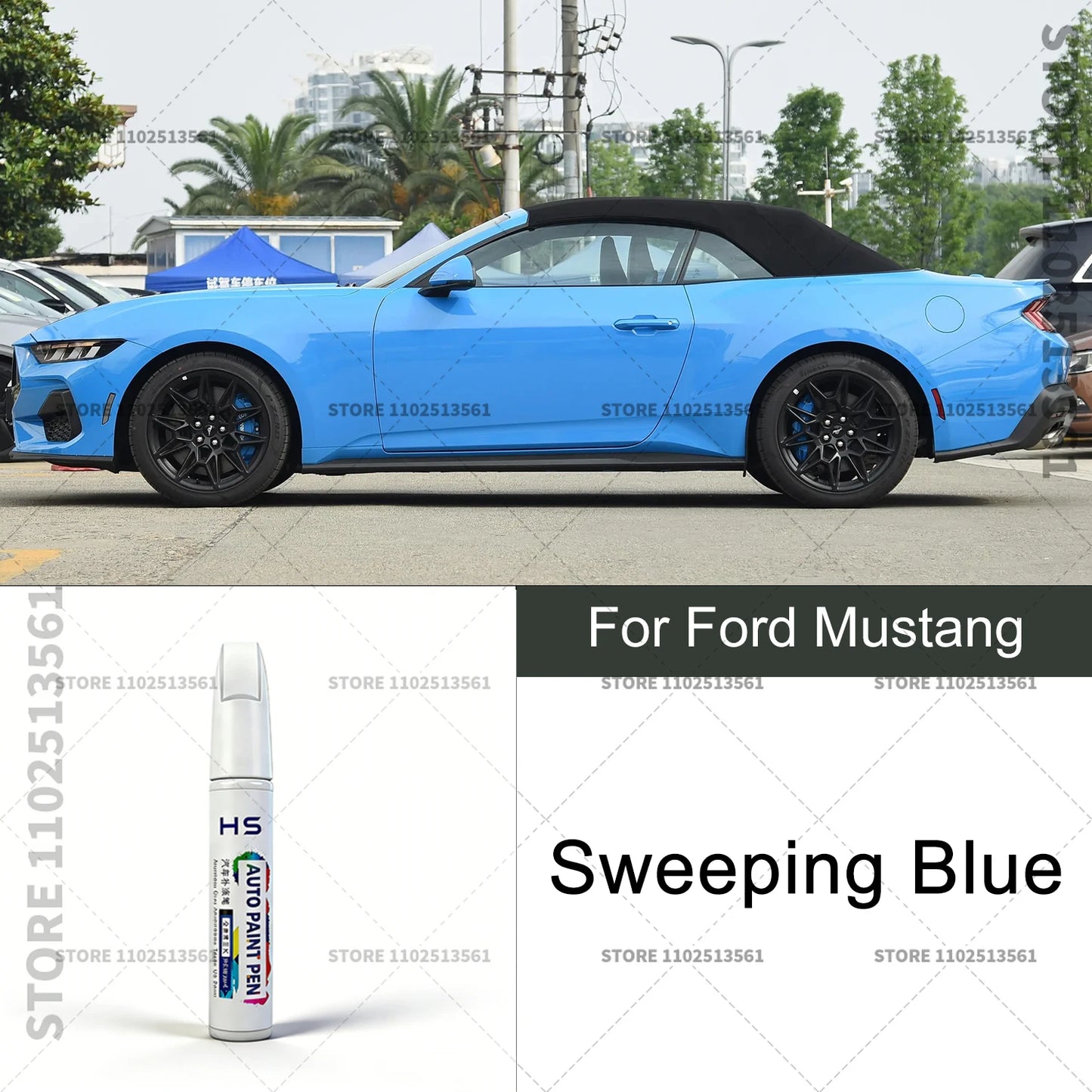 For Ford Mustang White Black Red Orange Blue Yellow Gray Car Paint Repair Pen Touch Up Scratch Remover DIY Auto Accessories