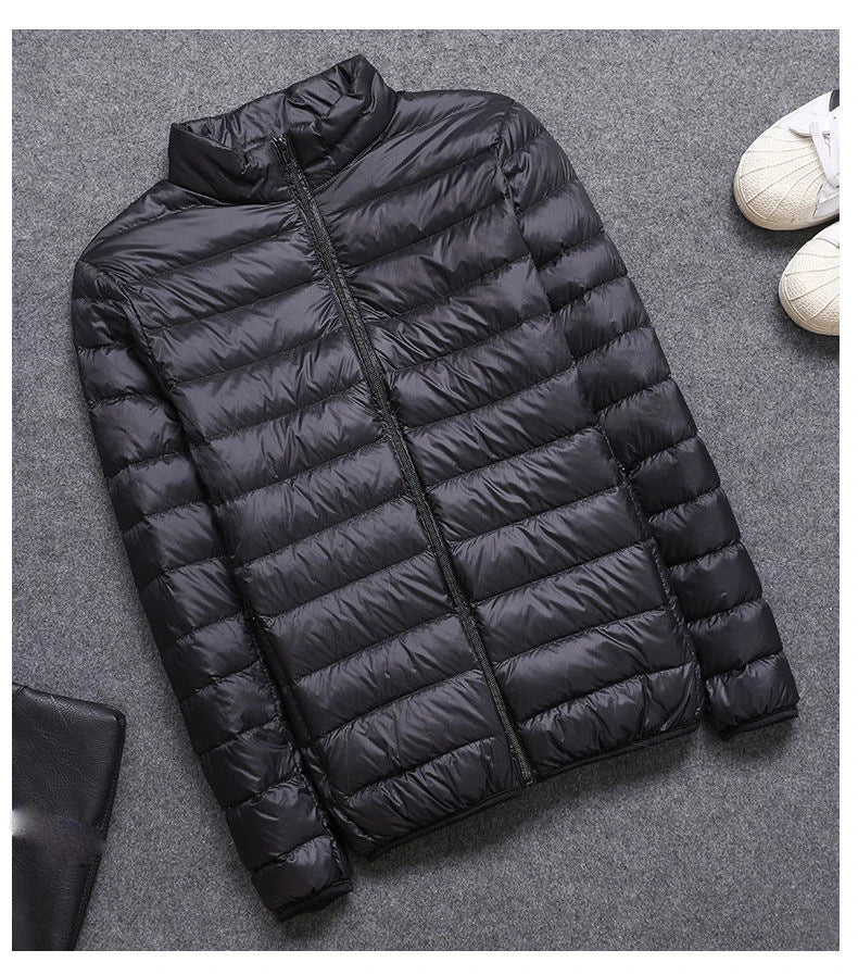 Men's All-Season Ultra Lightweight Packable Down Jacket Water and Wind-Resistant Breathable Coat Big Size Men Hoodies Jackets