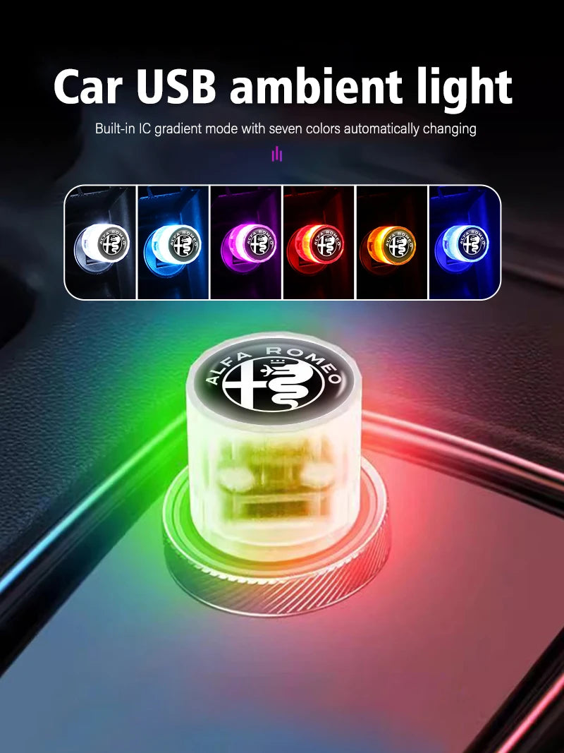 For Alfa Romeo Mini USB LED Car Light Auto Interior Atmosphere Light Emergency Lighting Light 159 Giulietta Giulia 147 Mito 156