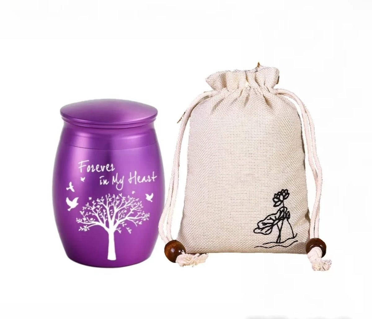 Hot Sale 7 Colors Tree of Life Design Cremation Urn Pet Memorials and Gifts Mini Made of Aluminum Alloy Urns