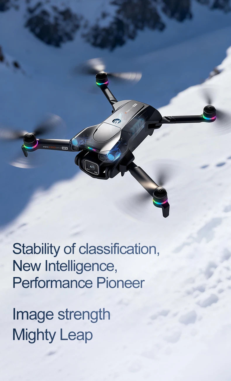 K900 Max GPS Drone 4.5-inch Screen Dual HD Camera,Obstacle Avoidance Professional Brushless Foldable FPV Quadcopter Airdrop Dron