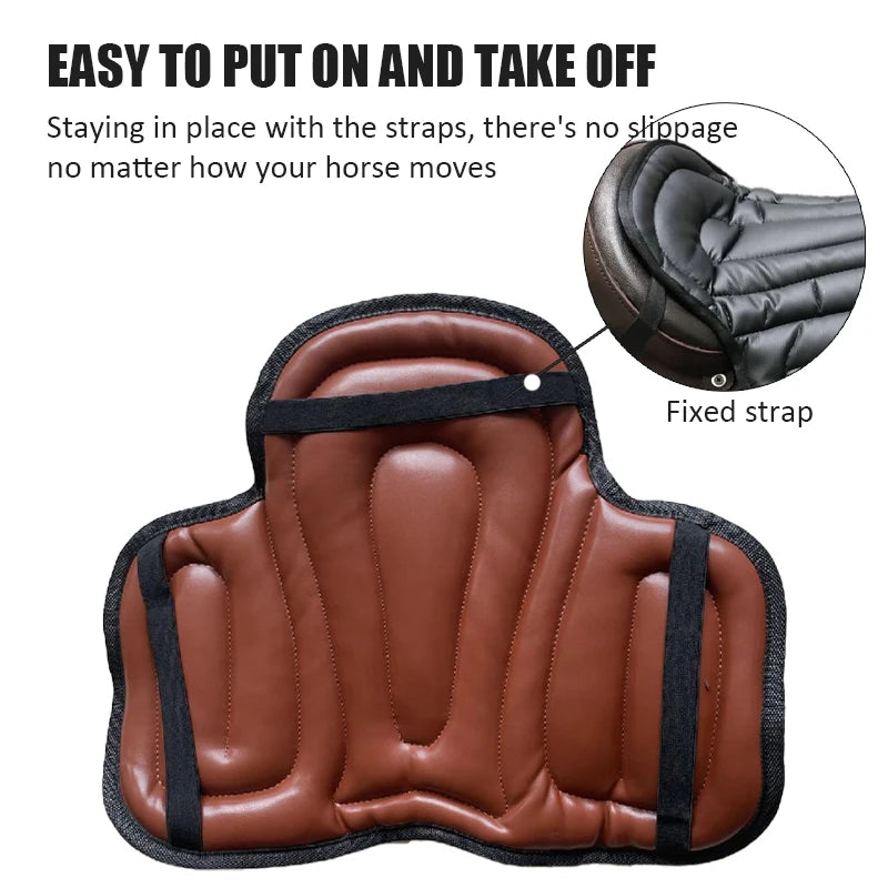 Horse Riding Saddle Pad artificial leather Shock Soft Equestrian Seat Pad Western Long Saddle Cushion Motorcycle Seat Cushion