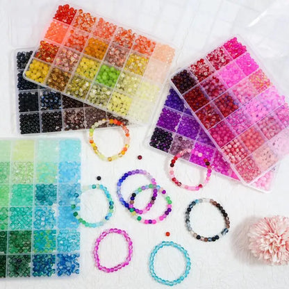 Kids' Beads and Jewelry Making Kit Necklace Bracelet Diy Beads 6mm Glass Beads Loose Beads Bracelet Jewelry Accessories Toys Kid