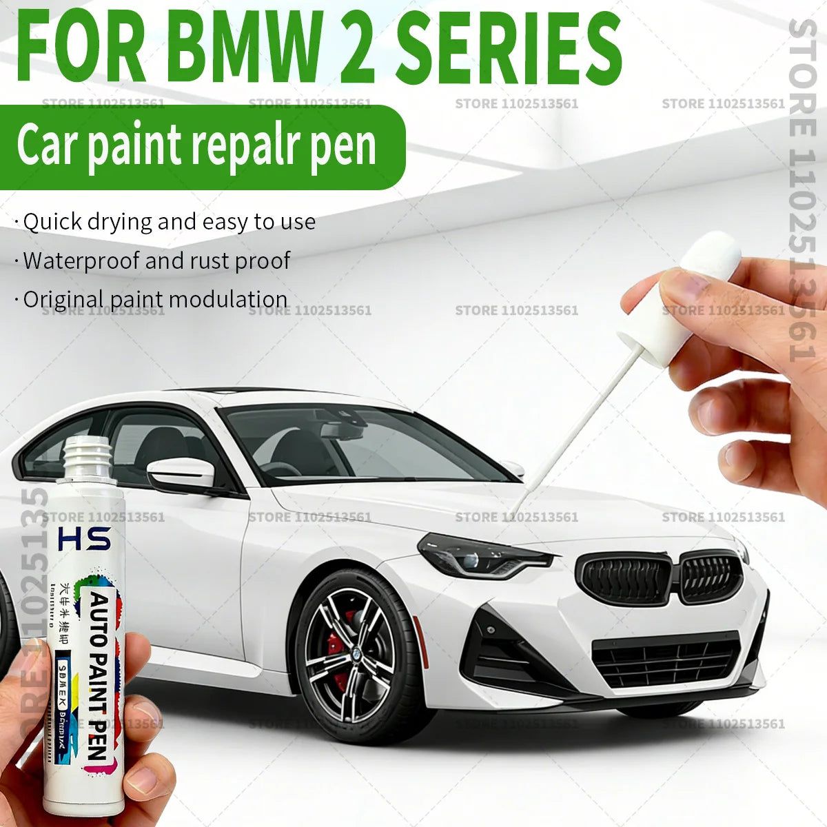 Car Paint Repair Pen Touch Up Scratch Remover DIY Auto Accessories Alpine White 300 Black Blue Gray For 2013-2025 BMW 2 Series