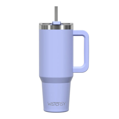 WATERSY 20/30/40oz Tumbler with Handle & Straw, Large Capacity Stainless Steel Thermal Cup, Vacuum Insulated Mug for Car, Travel