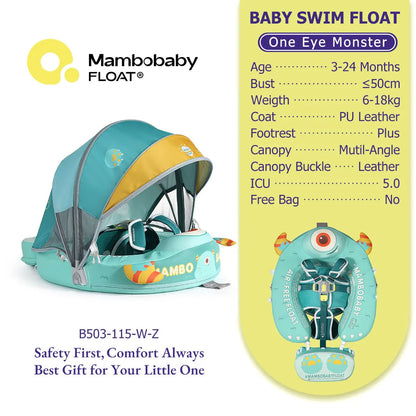 Mambobaby Float Safe Solid Core ST-Unicorn B503-143-W-Z Comfort Always: Skin-friendly Coat Baby Swimming Ring Toddler Pool Float
