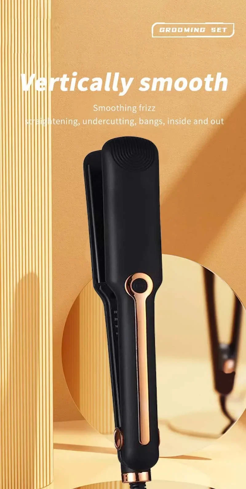 Tinsol 2-in-1 Hair Straightener Curling Iron Ceramic Plate Negative Ion Wide Plate Temperature Adjustable Hair Straightener