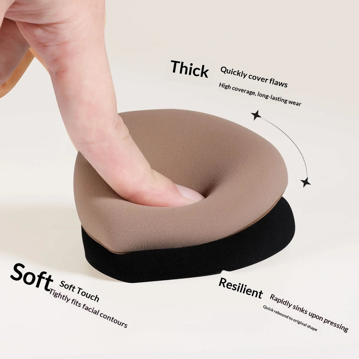 TAMGDUO Blender Makeup Puff Marshmallow Air Cushion Foundation Dry Wet Dual Use Sponge Soft Elastic Cosmetic Applicator Tool