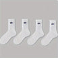 4 pairs of unisex socks with oil painting pattern  thin breathable and versatile casual mid length socks
