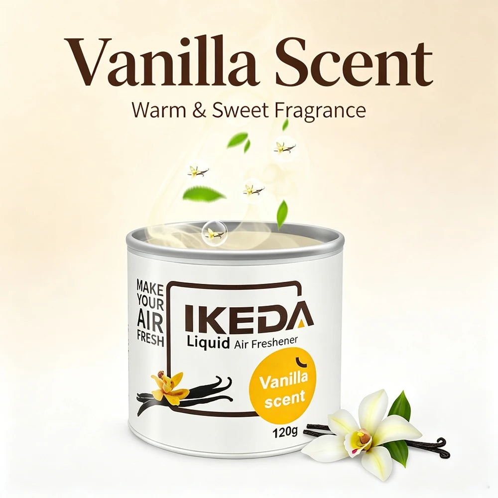 IKEDA Liquid Air Freshener - 120 grams. Provides fresh fragrance for both Car and indoor air, effectively deodorizes