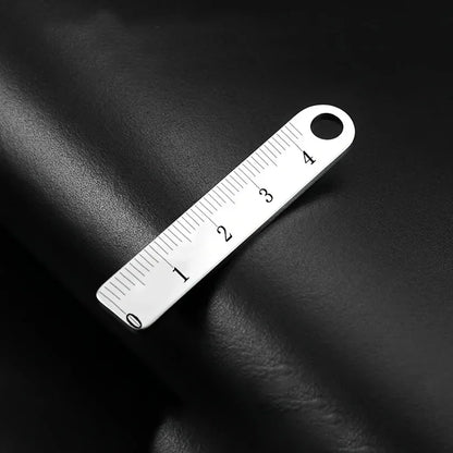 stainless steel mini ruler with keychain - measuring tool for office and school supplies