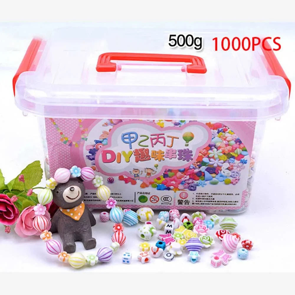 1000Pcs DIY Handmade Beaded Toy with Storage Box Creative Girl Jewelry Bracelet Jewelry Making Toys Educational Children Gift
