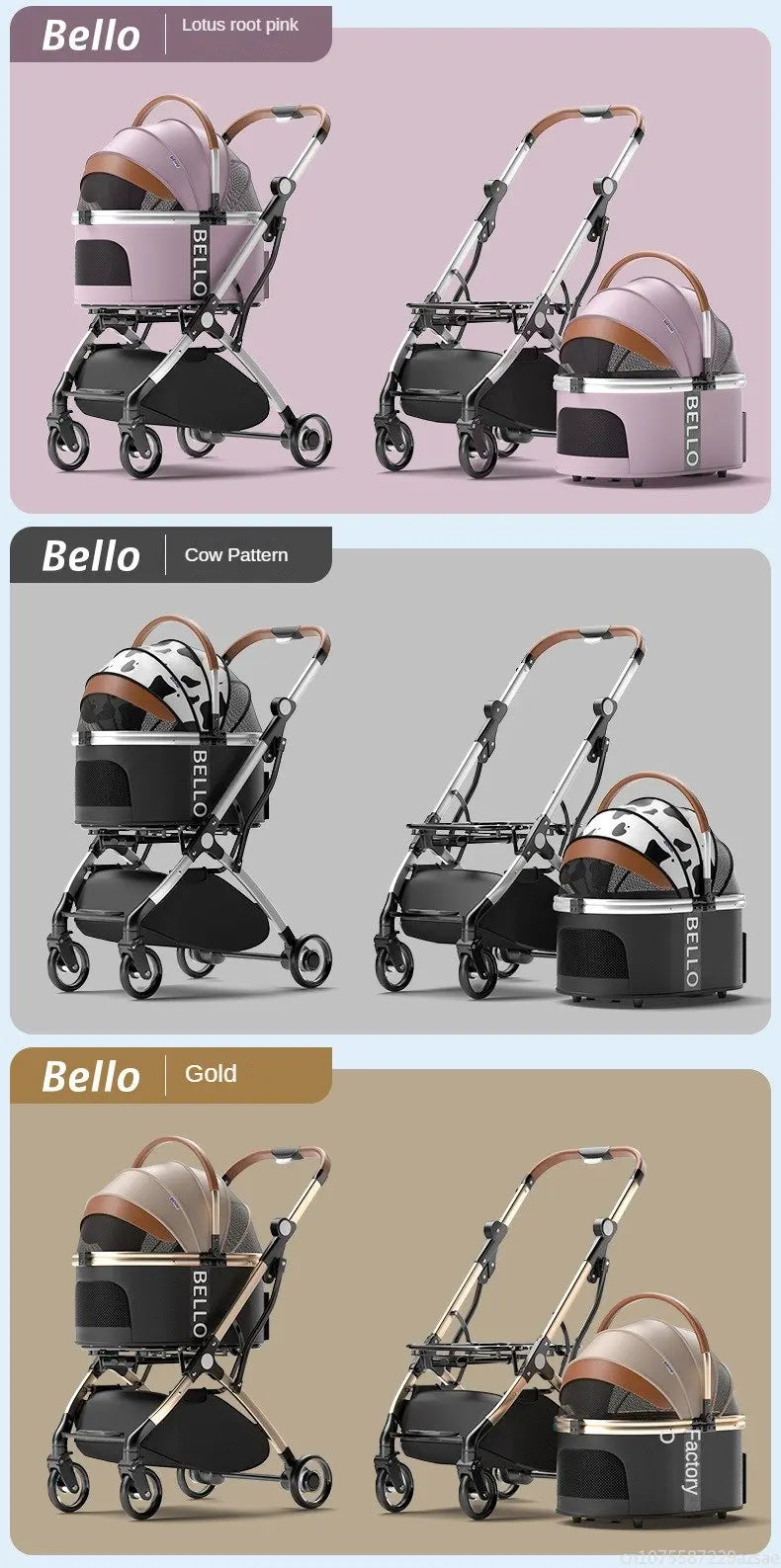 Pet strollers Aluminum tube trolley pet bag separate cat dog car car travel tourist car foldable stroller dog puppy stroller