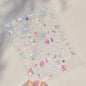 5D Pudding Jelly Dessert Fruit Cherry Pink Claw Print Bowknot Tie knot Love Heart Stars Nail Art Sticker Adhesive Manicure Decal