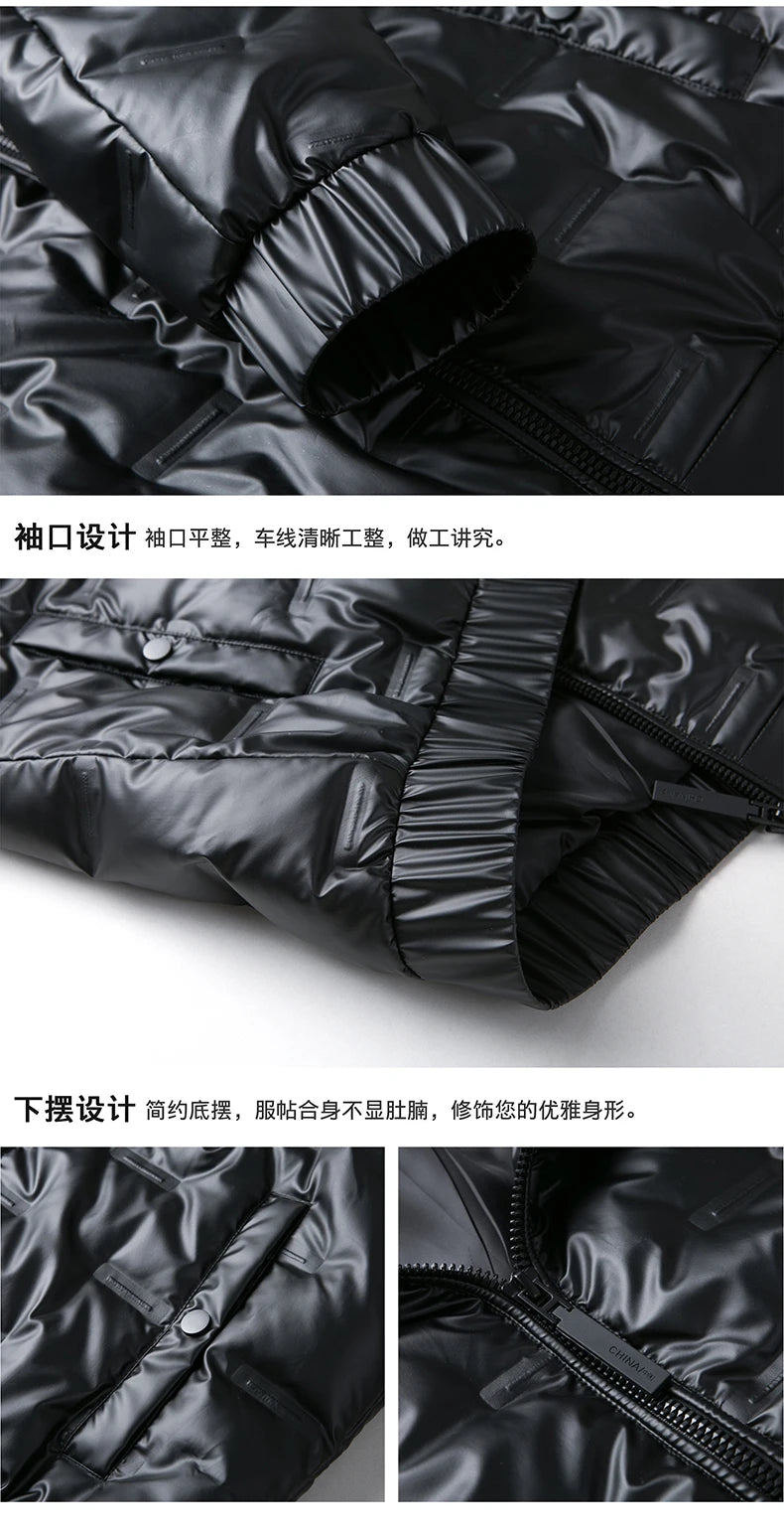 80%  White Duck Down Coat 2024 Trendy Fashion Winter Stand Collar Warm Sport Jacket Men's Thermal Thick Outwear
