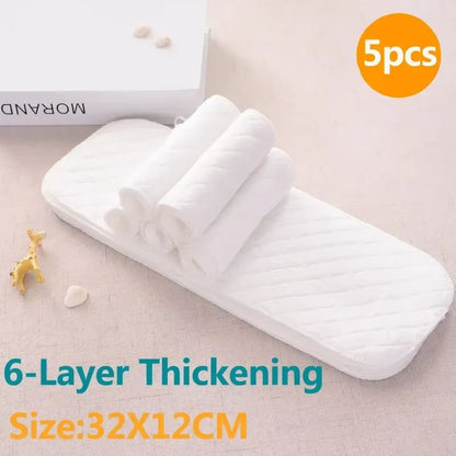 B caton 10pcs/5pcs Baby Reusable Diapers Washable Ecological Nappies Inserts Cotton Cloth Diapers for Children Breathable