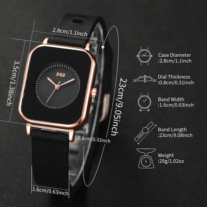 Fashion Rectangle Women Watches Casual Silicone Band Sports Watch Reloj Mujer Girls Clock Gift