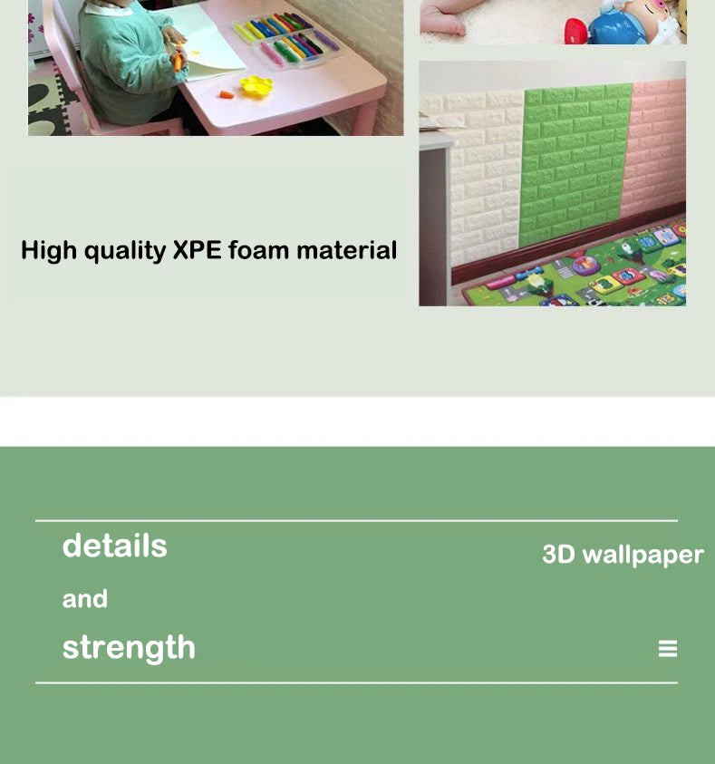 70cmx1/5/10m 3D Wallpaper Decoration Self-adhesive Antique Foam Brick Wallpaper Living Room Bedroom Waterproof 3D Wall Sticker