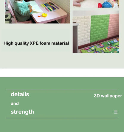 70cmx1/5/10m 3D Wallpaper Decoration Self-adhesive Antique Foam Brick Wallpaper Living Room Bedroom Waterproof 3D Wall Sticker