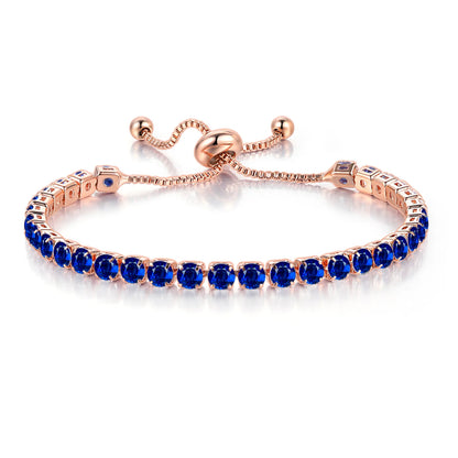 Adjustable Colorful Birthstone Tennis Bracelets for Women 4MM Crystal Bangle Female Hand Chain Trend Jewelry Accessories H133