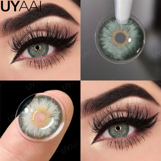 UYAAI Cleopatra Series Color Contact Lenses For Eye Brown Color Lens Blue Eyes Contact Makeup Beauty Colored Pupils Gray Natural