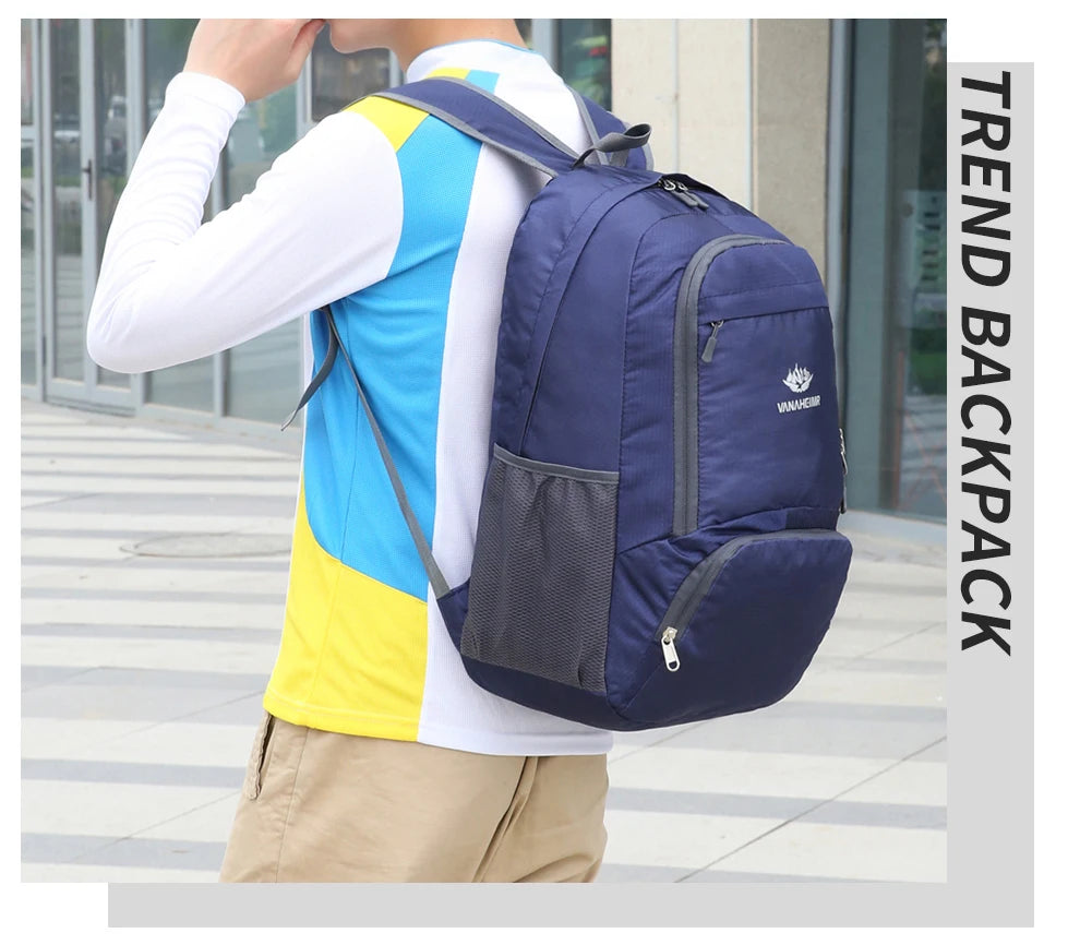 23L Packable Backpack Foldable Ultra Light Outdoor Duffle Bag Big Folding Knapsack Hiking Travel Rucksack Mountaineering Daypack