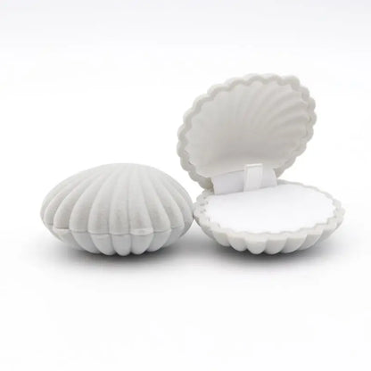 1pcs 5Colors Pink Shell Lovely Velvet Wedding Engagement Ring Box For Earrings Necklace Bracelet Jewelry Display Gift Box Holder