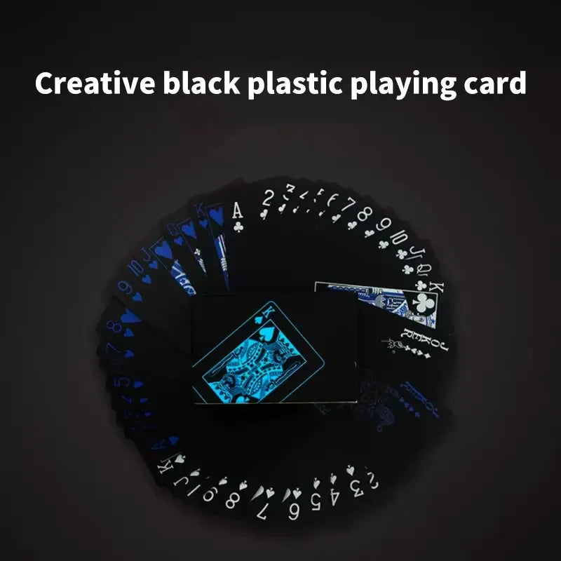 High Quality 1 Set Black Foil Plated Poker Cards Waterproof Playing Card Limited Edition Collection Magic Poker Creative Gift