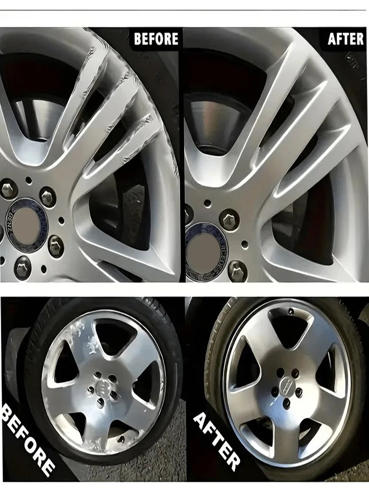 Automotive Silvery Alloy Rim Touch-Up Paint Pen, Wheel Curb Scratch and Impact Damage Repair, Dual-Tip Brush Head for Precise Re