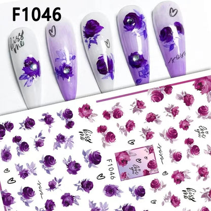 1PCS Marbled Nail Sticker 3D Abstract Lines Sticker Nail Art Supplies Nail Decals Y2K Laser Butterfly Ladies Nail Art Decoration