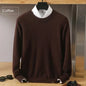 Men's 100% Pure Mink Cashmere Sweater O-Neck Pullovers Knit Large Size Mink Sweater Winter New Long Sleeve High-End Jumpers Tops