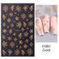1PCS New Christmas Decorations 2023 New Year Nail Stickers Press on Nails Laser Snowflake Christmas Tree 3D Nail Decal