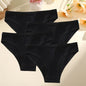 4PCS/SET Women's Cotton Panties Sexy Soft Striped Underpants 12 Solid Color Briefs Female Comfortable Stretch Lingerie M-XL