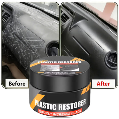 Car Interior Plastic Repair Care Kit, Scratch Repair Paste, Refresh Faded Aged Trim, Polish Brighten with Long-Term Protection