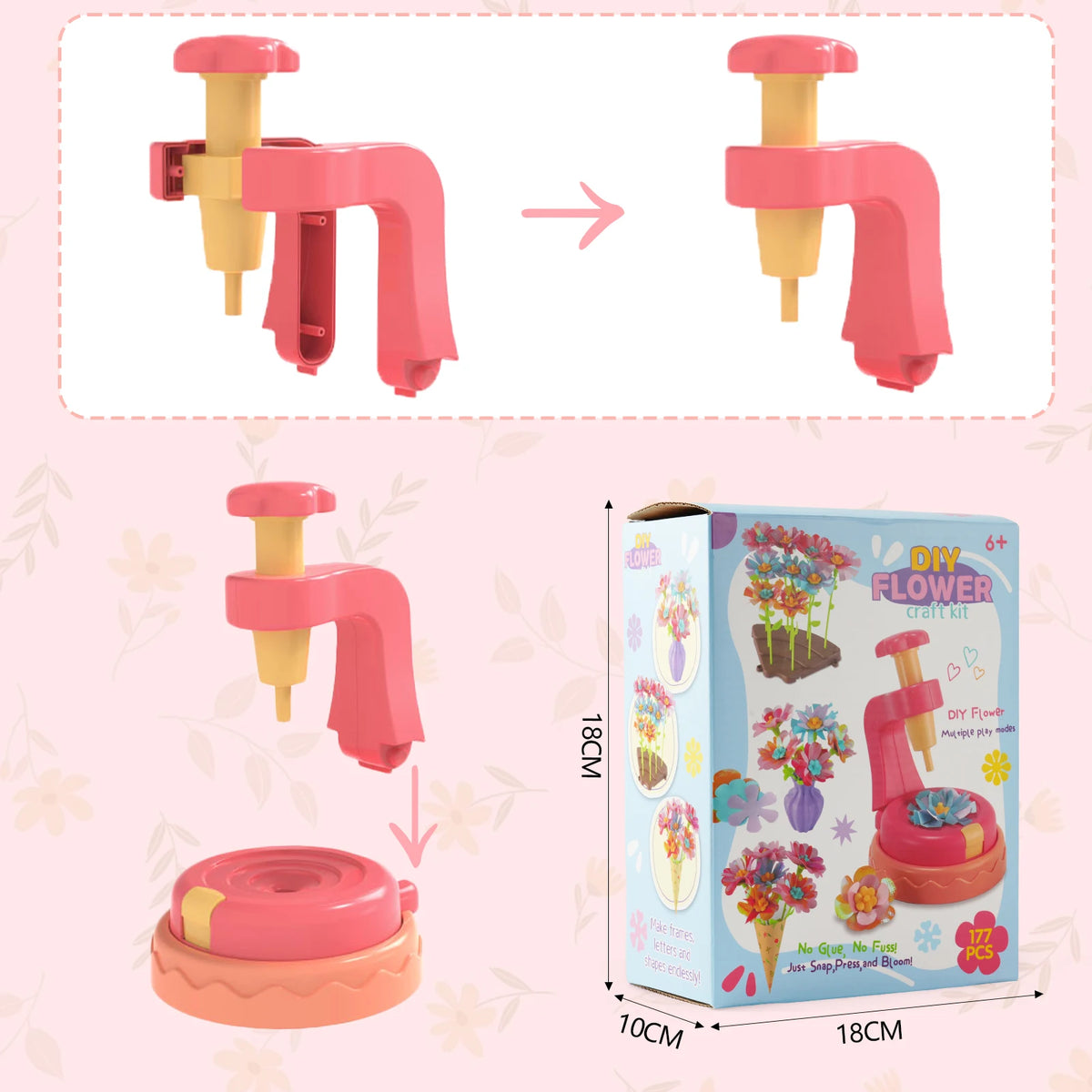 DIY Flower Bouquet Kit Educational Crafts Set for Kids,DIY Flower Arrangement Children's Toy Make Own Gift for Birthday Holiday